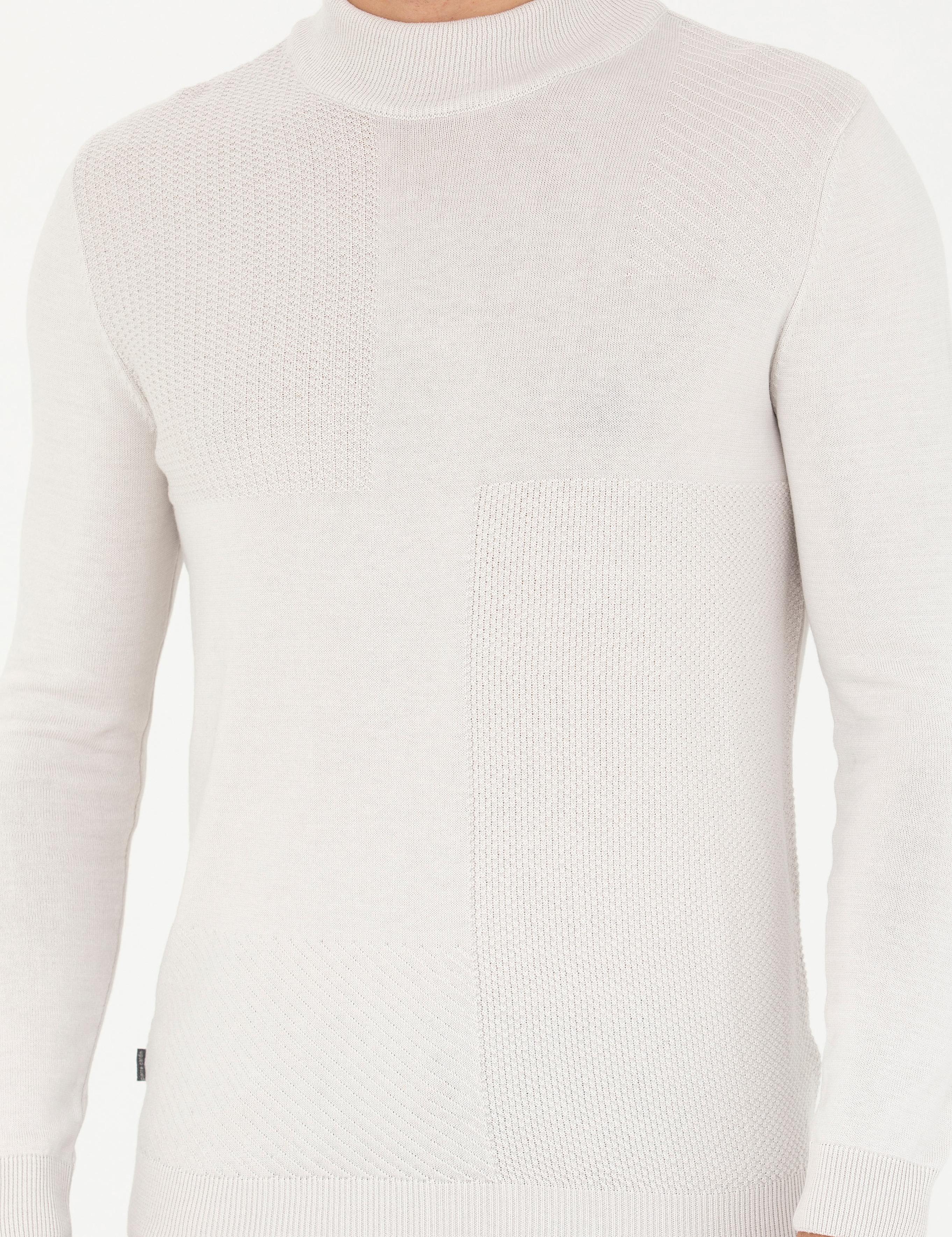 Taş Slim Fit Yarım Balıkçı Yaka Triko Kazak