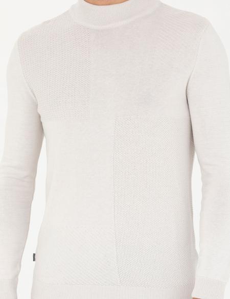 Taş Slim Fit Yarım Balıkçı Yaka Triko Kazak - 50281845003