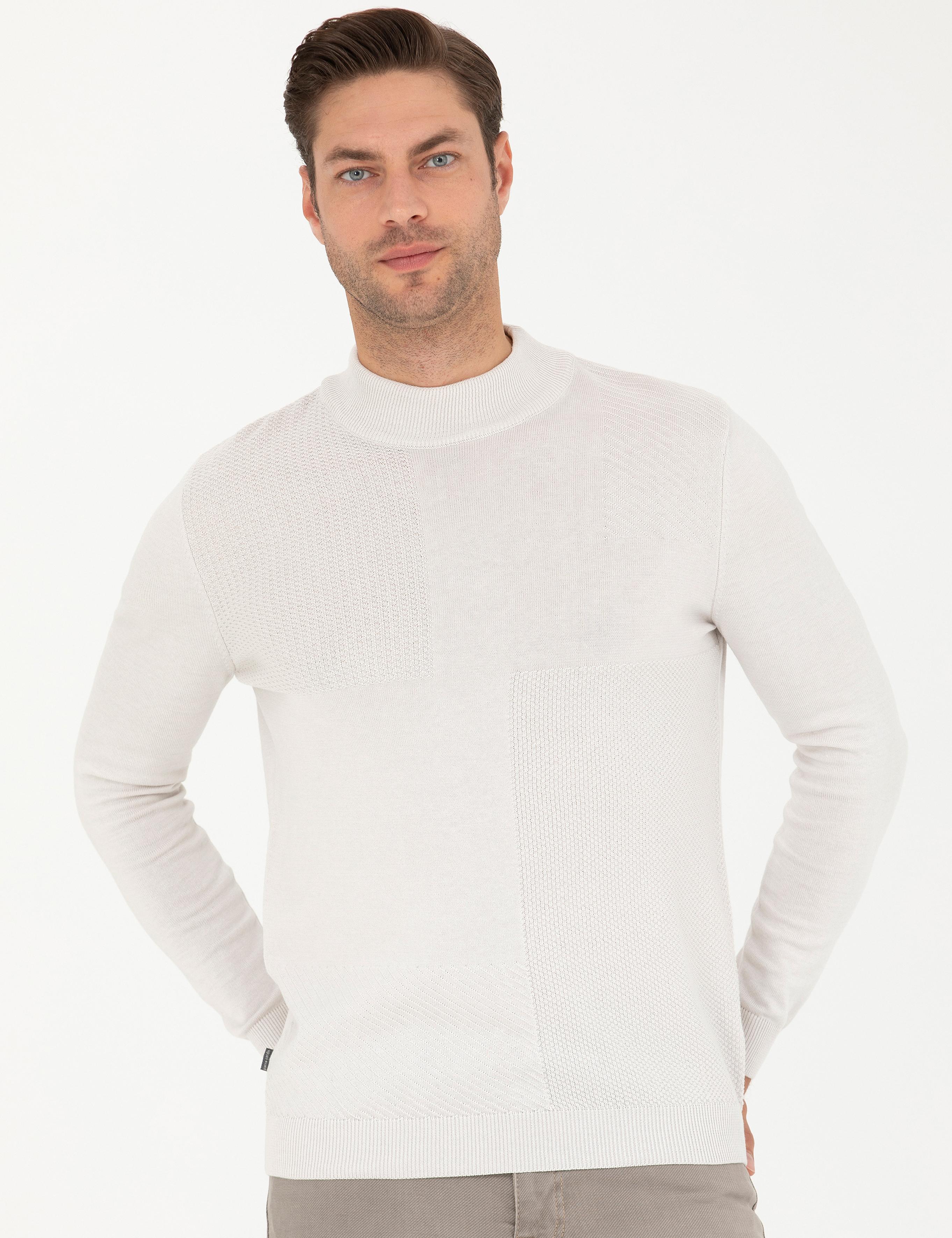 Taş Slim Fit Yarım Balıkçı Yaka Triko Kazak