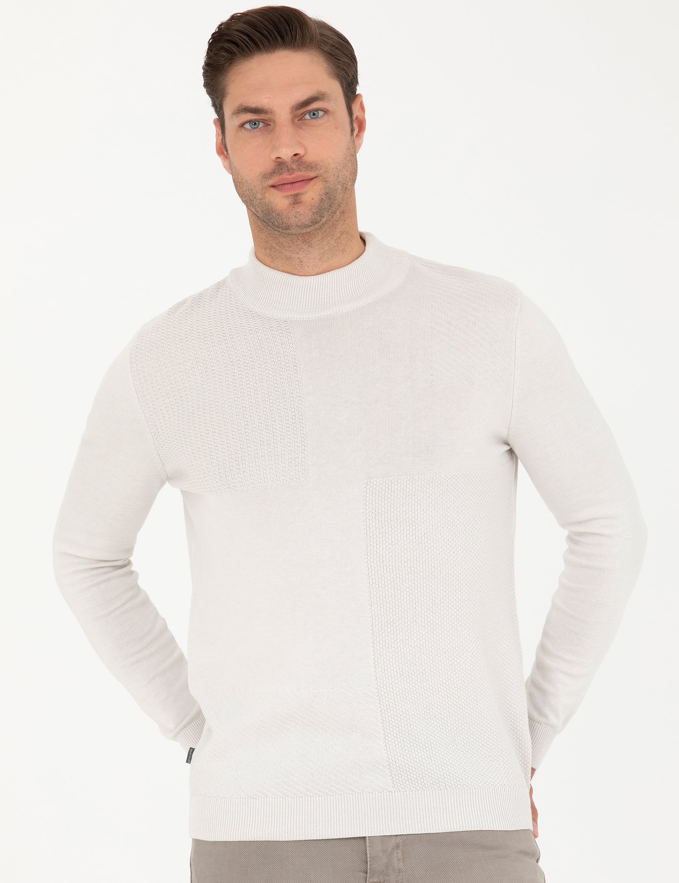 Taş Slim Fit Yarım Balıkçı Yaka Triko Kazak