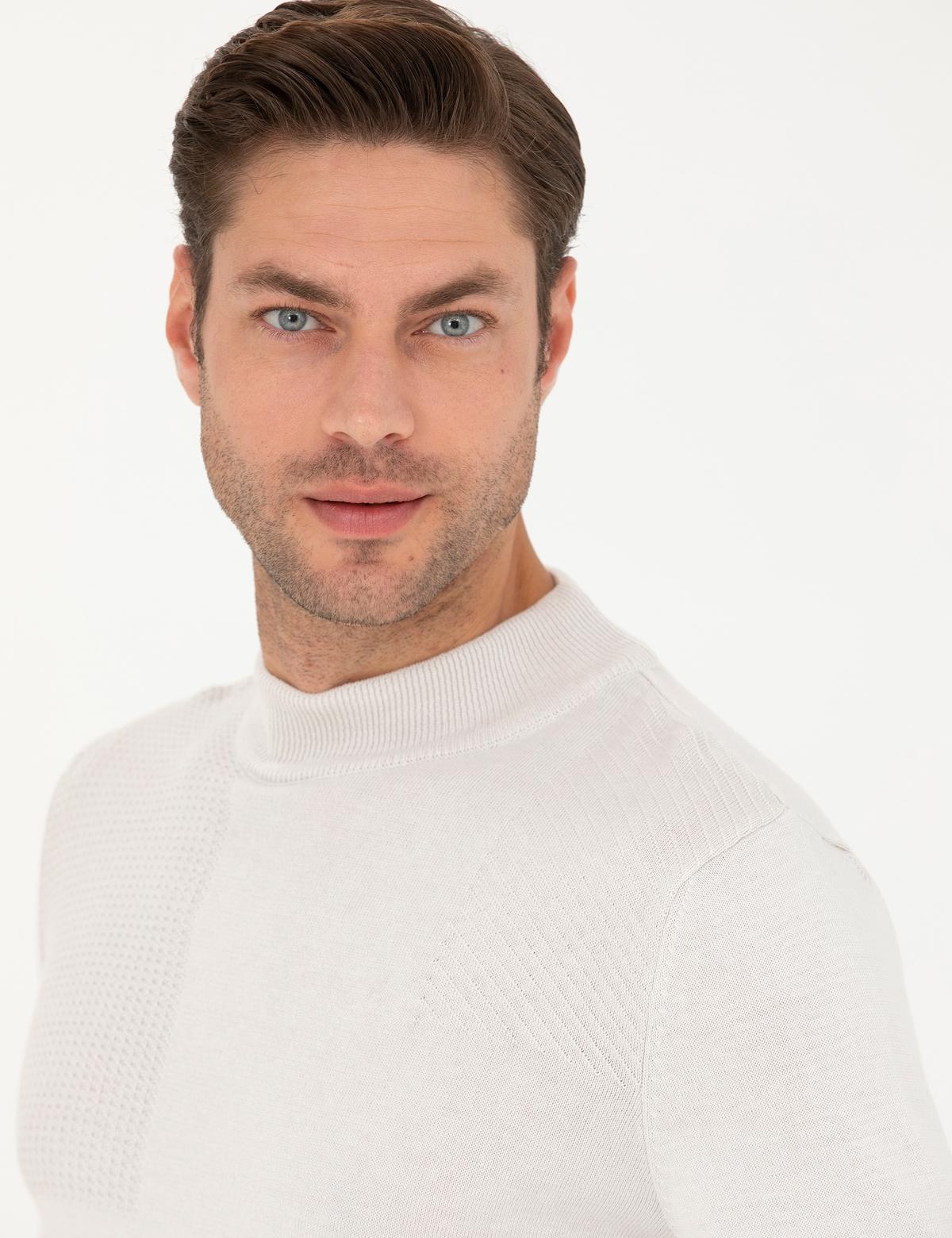 Taş Slim Fit Yarım Balıkçı Yaka Triko Kazak - 50281845003