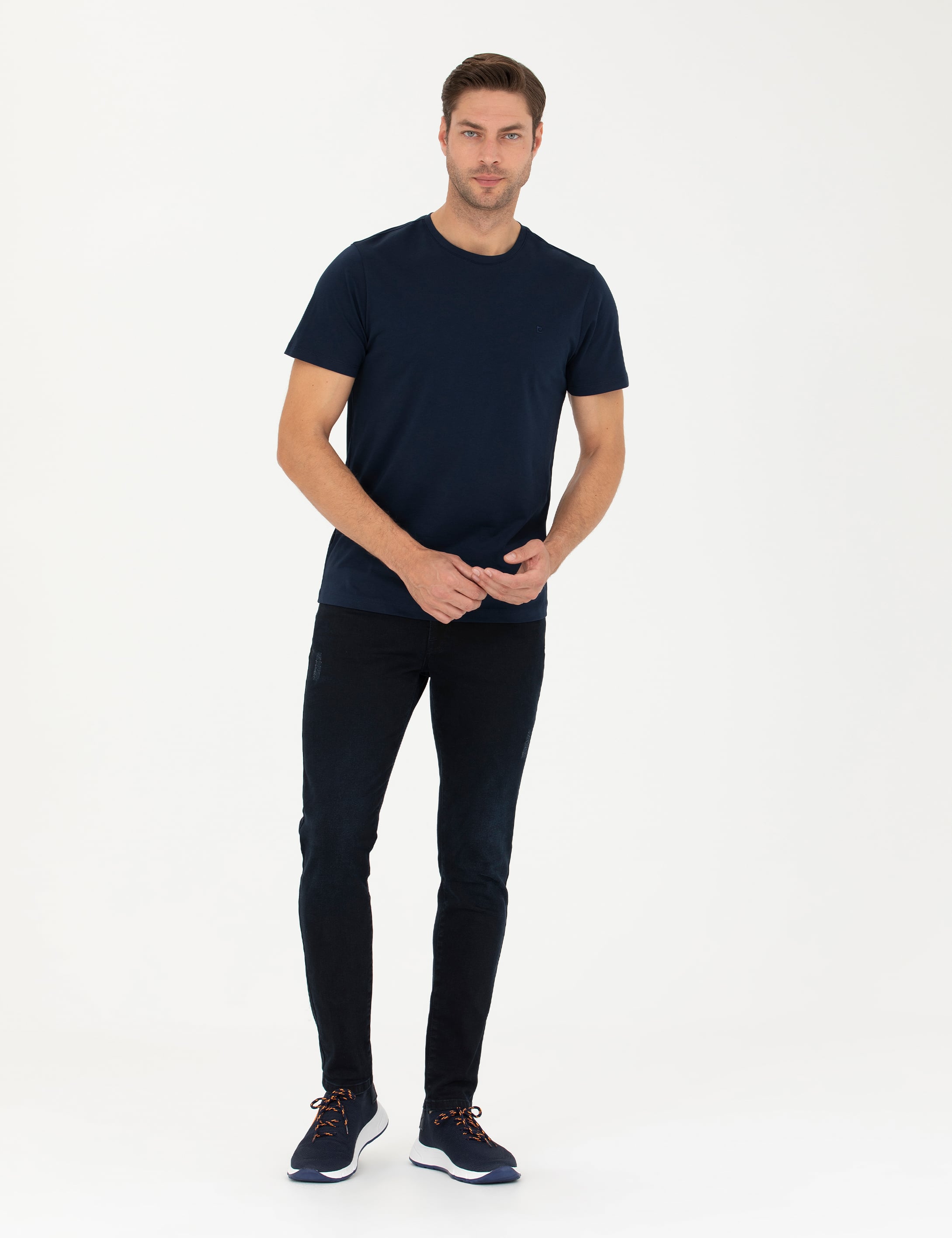 Lacivert Slim Fit Basic Tişört