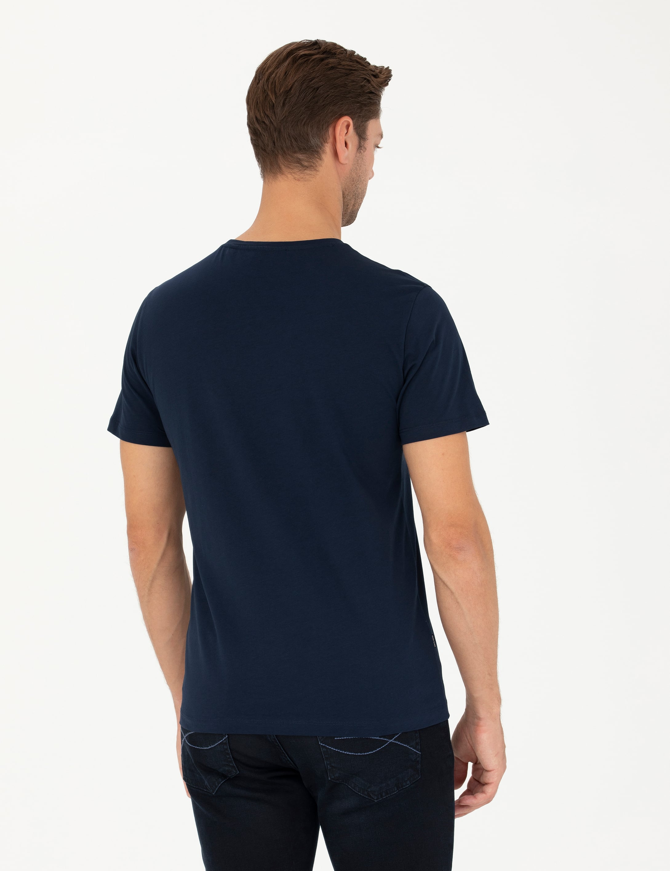 Lacivert Slim Fit Basic Tişört