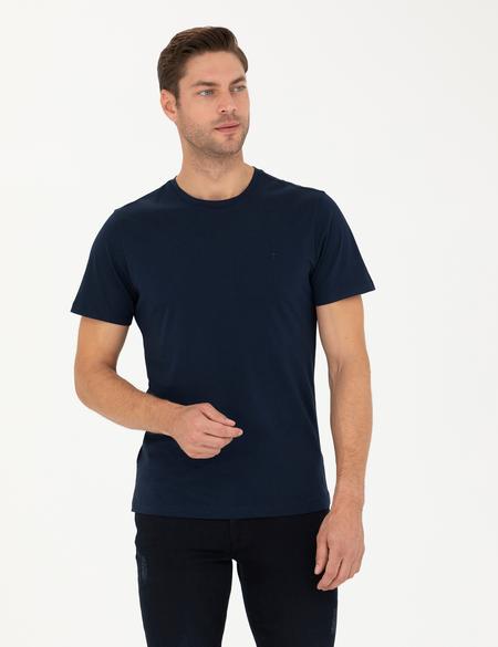 Lacivert Slim Fit Basic Tişört - 50289335056