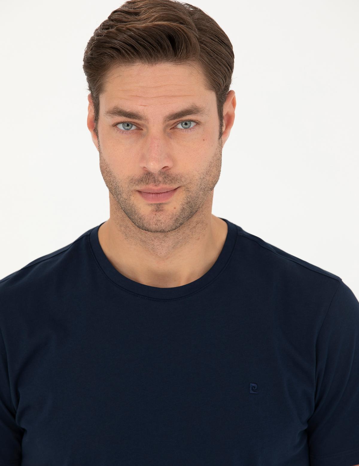 Lacivert Slim Fit Basic Tişört - 50289335056