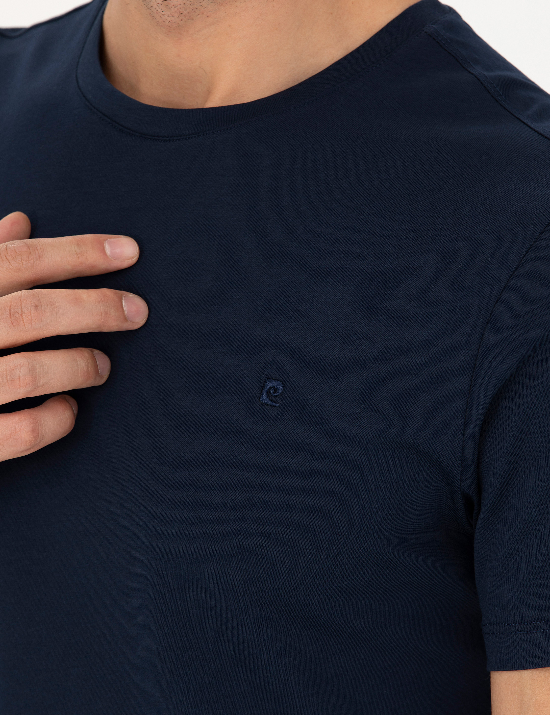 Lacivert Slim Fit Basic Tişört - Image 7