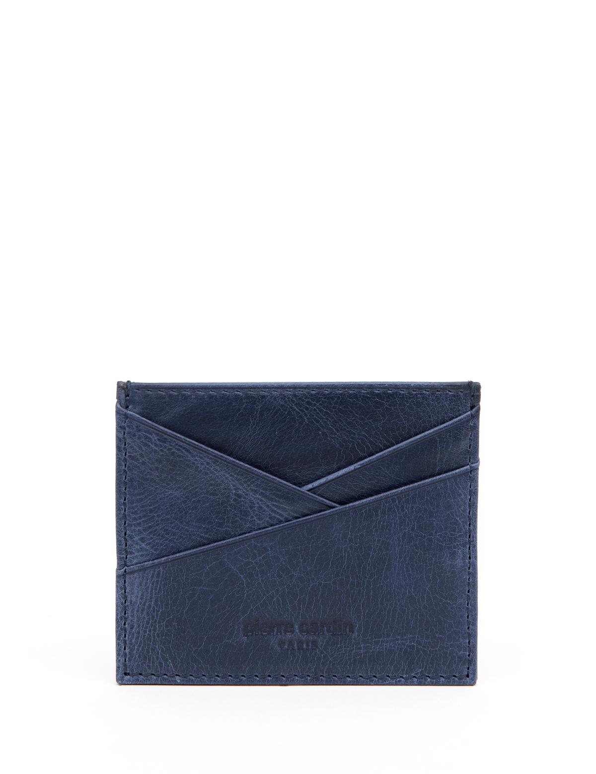 Erkek Lacivert Deri Kartlık