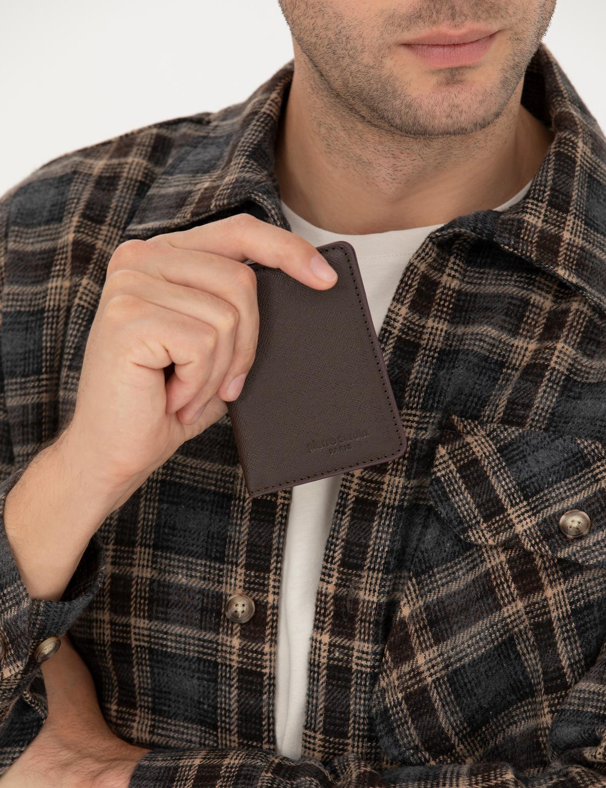 Erkek Kahverengi Deri Kartlık - 50289404001