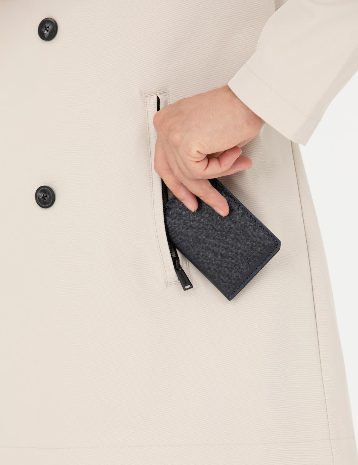 Erkek Lacivert Deri Kartlık - 50289404002