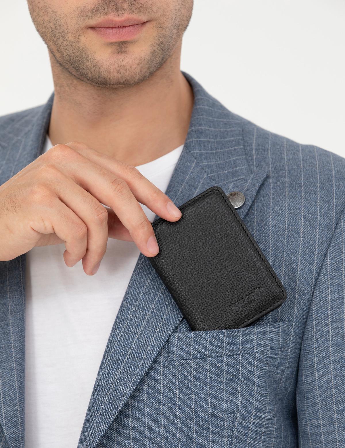 Erkek Siyah Deri Kartlık - 50289404003