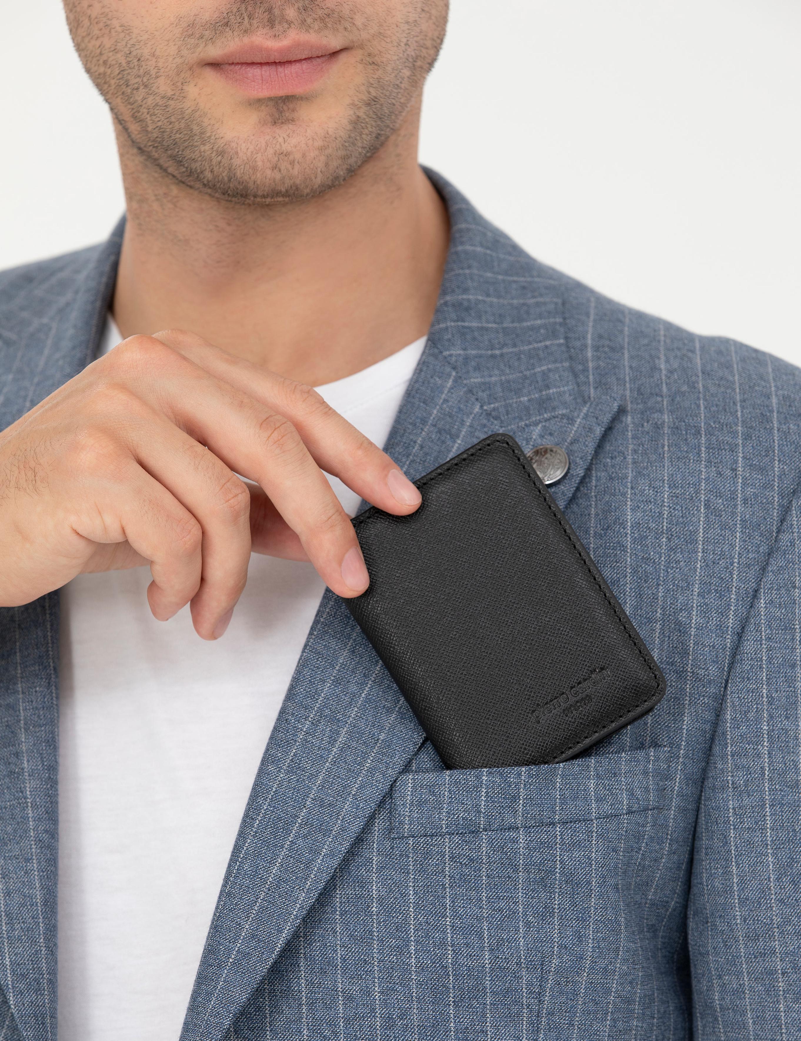 Erkek Siyah Deri Kartlık