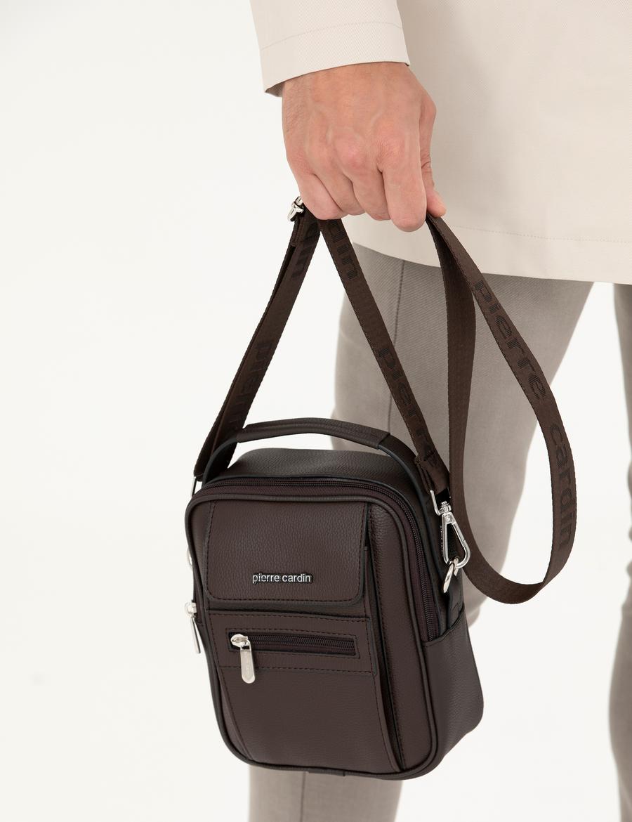 Erkek Kahverengi Askılı El Çantası