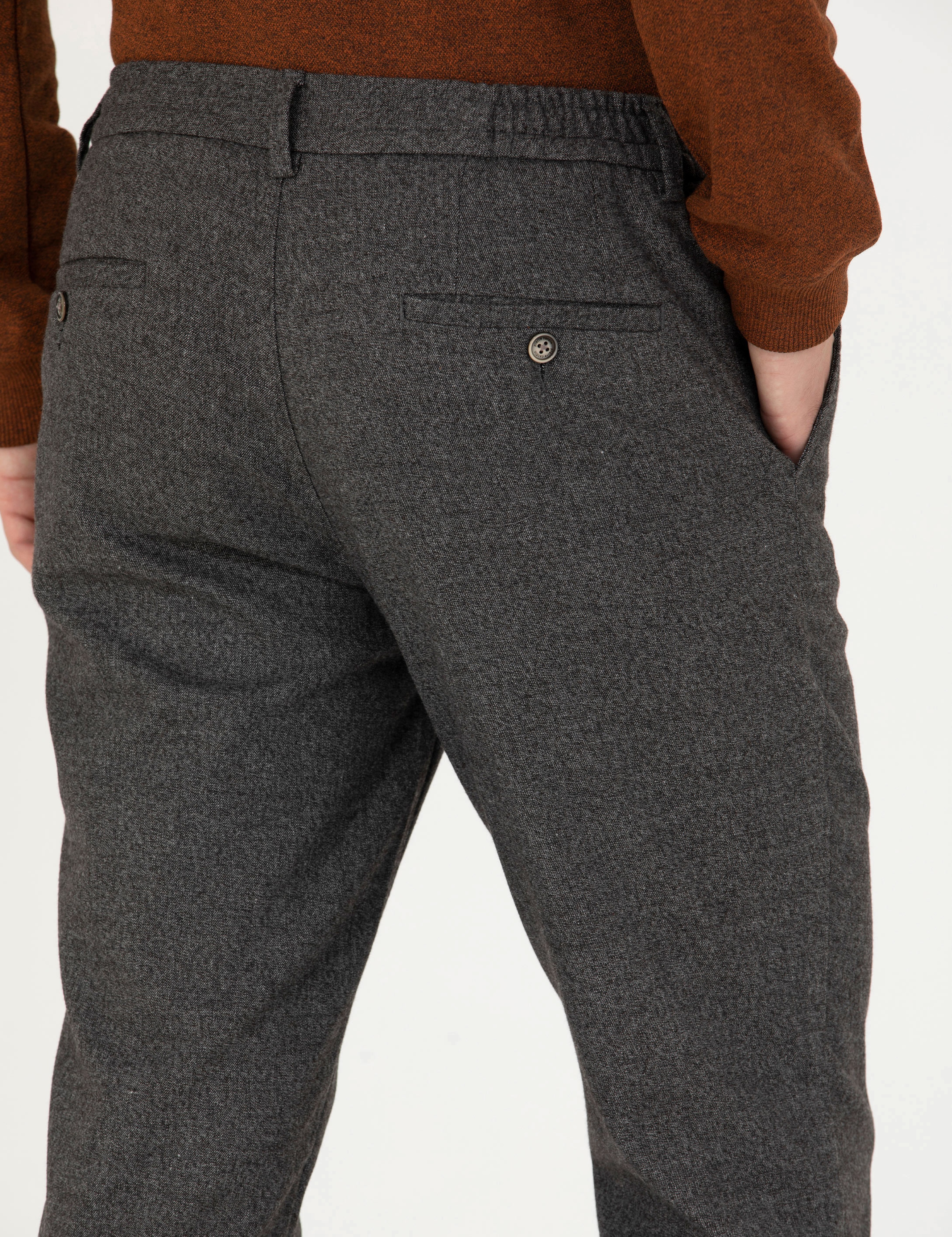 Kahverengi Ex. Slim Fit Kumaş Pantolon - Image 7