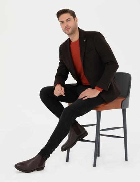 Kahverengi Kaşmir Ceket - 50279871056