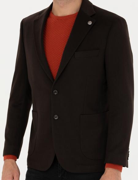 Kahverengi Kaşmir Ceket - 50279871056