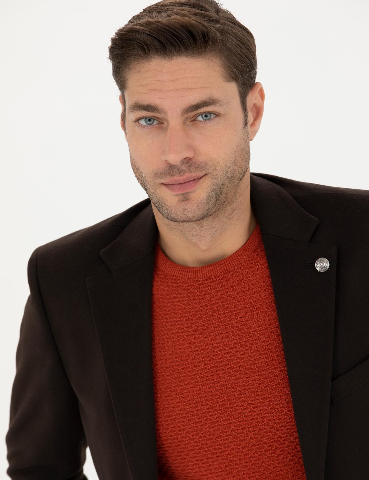 Kahverengi Kaşmir Ceket - 50279871056