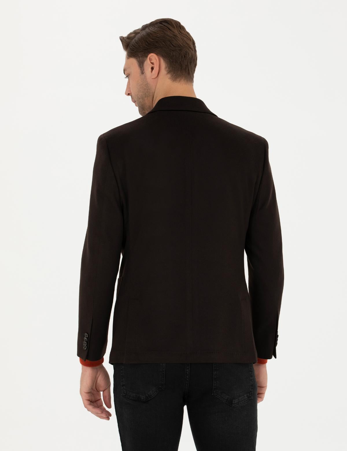 Kahverengi Kaşmir Ceket - 50279871056