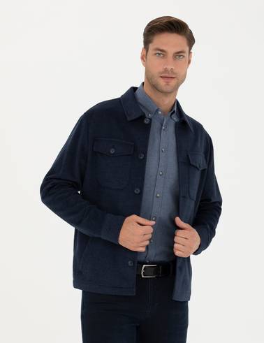 Lacivert Regular Fit Gömlek Ceket