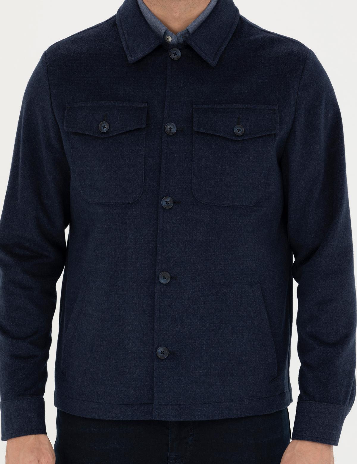 Lacivert Regular Fit Gömlek Ceket - 50287361017