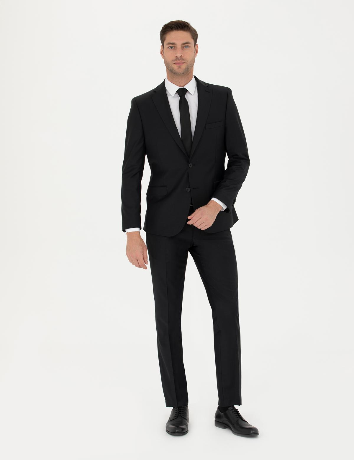 Siyah Slim Fit Takım Elbise