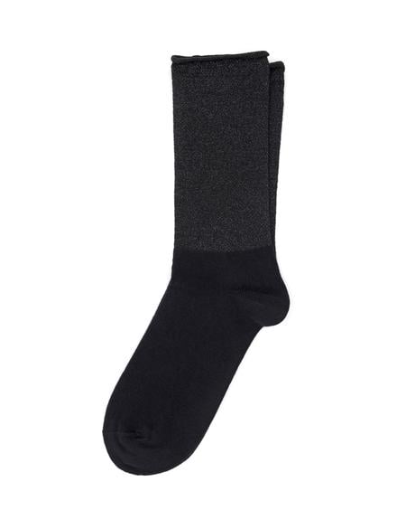 Kadın Siyah Simli Soket Çorap - 50287206006