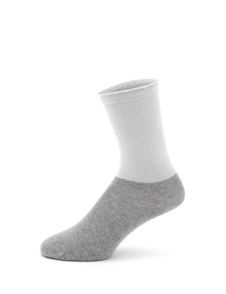 Kadın Gri Simli Soket Çorap - 50287206005