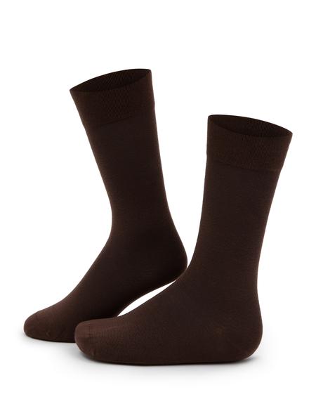 Erkek Bambu Karışımlı Kahverengi Soket Desenli Çorap - 50280858005