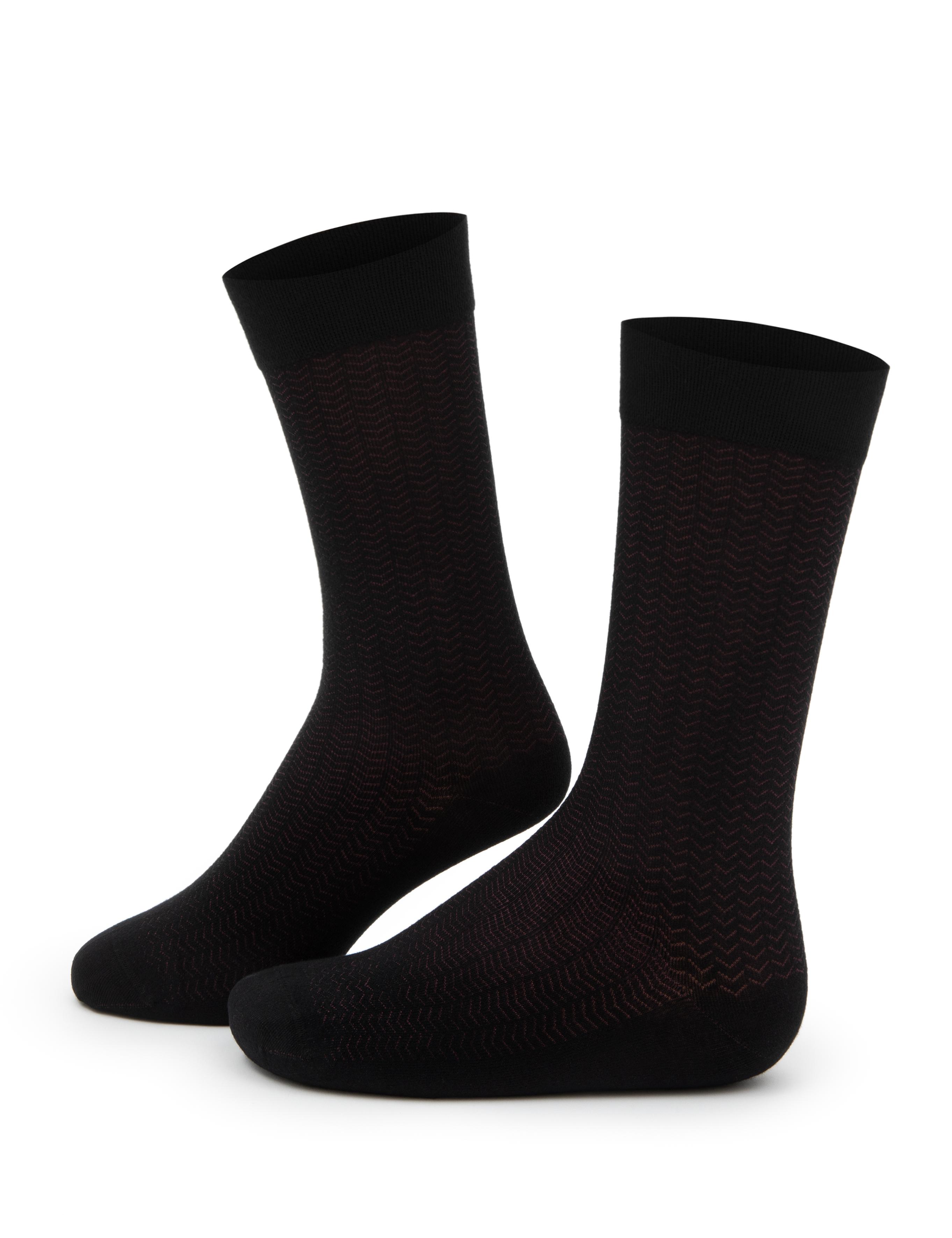 Erkek Bambu Karışımlı Bordo Soket Desenli Çorap