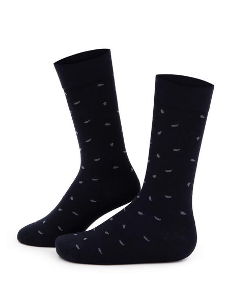 Erkek Bambu Karışımlı Lacivert Soket Desenli Çorap - 50280860002