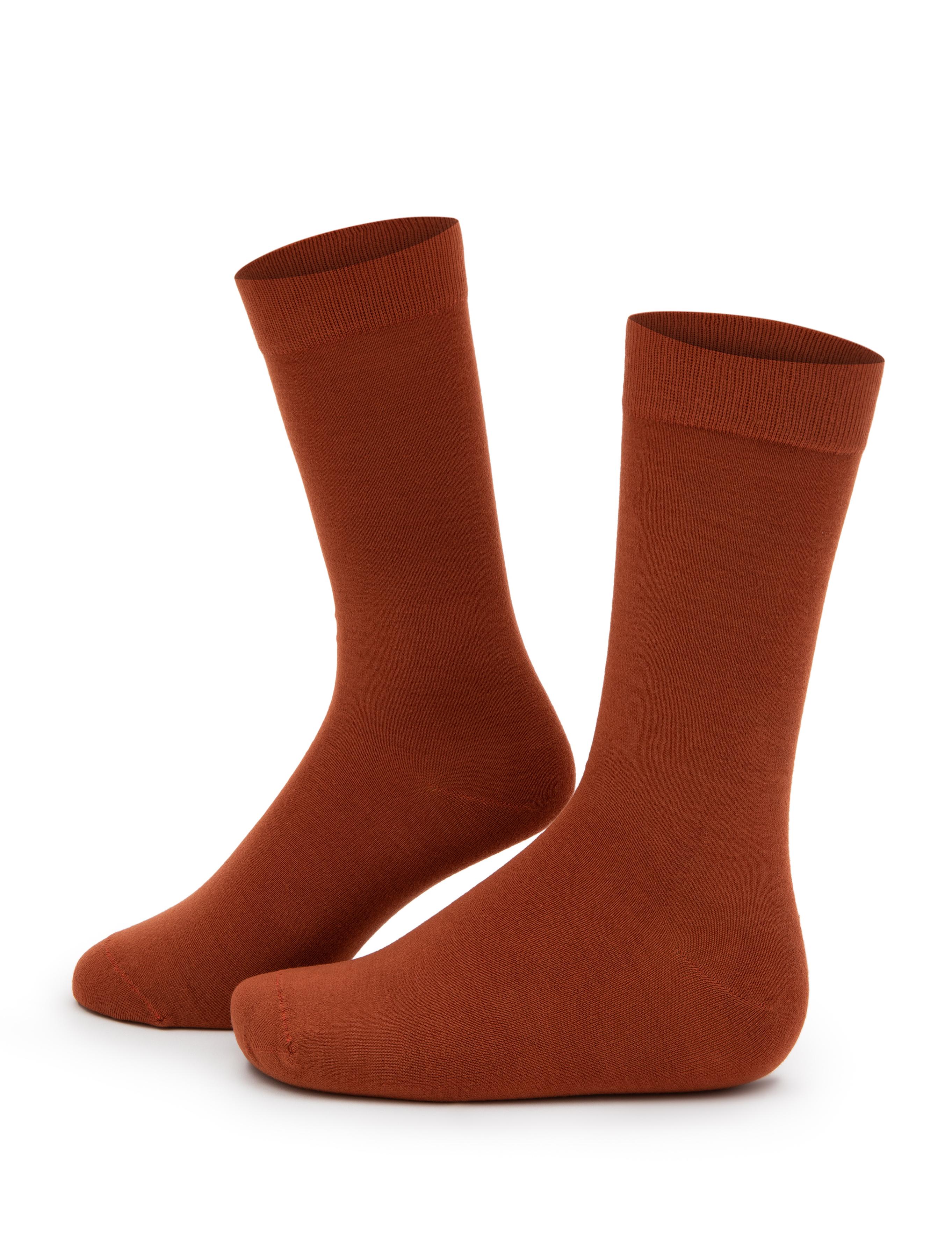 Erkek Turuncu 2 li Düz Soket Çorap