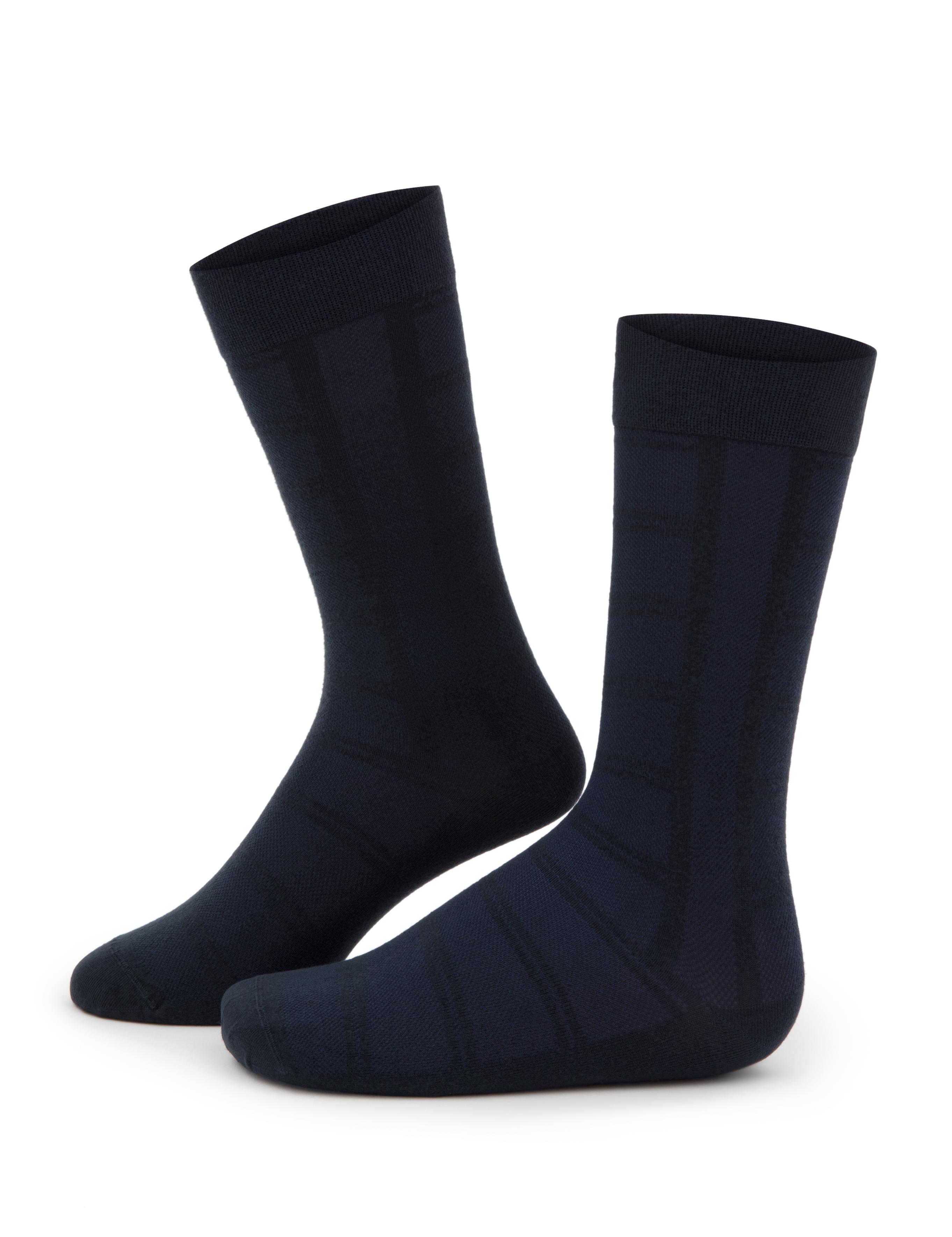 Erkek Bambu Karışımlı Lacivert Soket Desenli Çorap