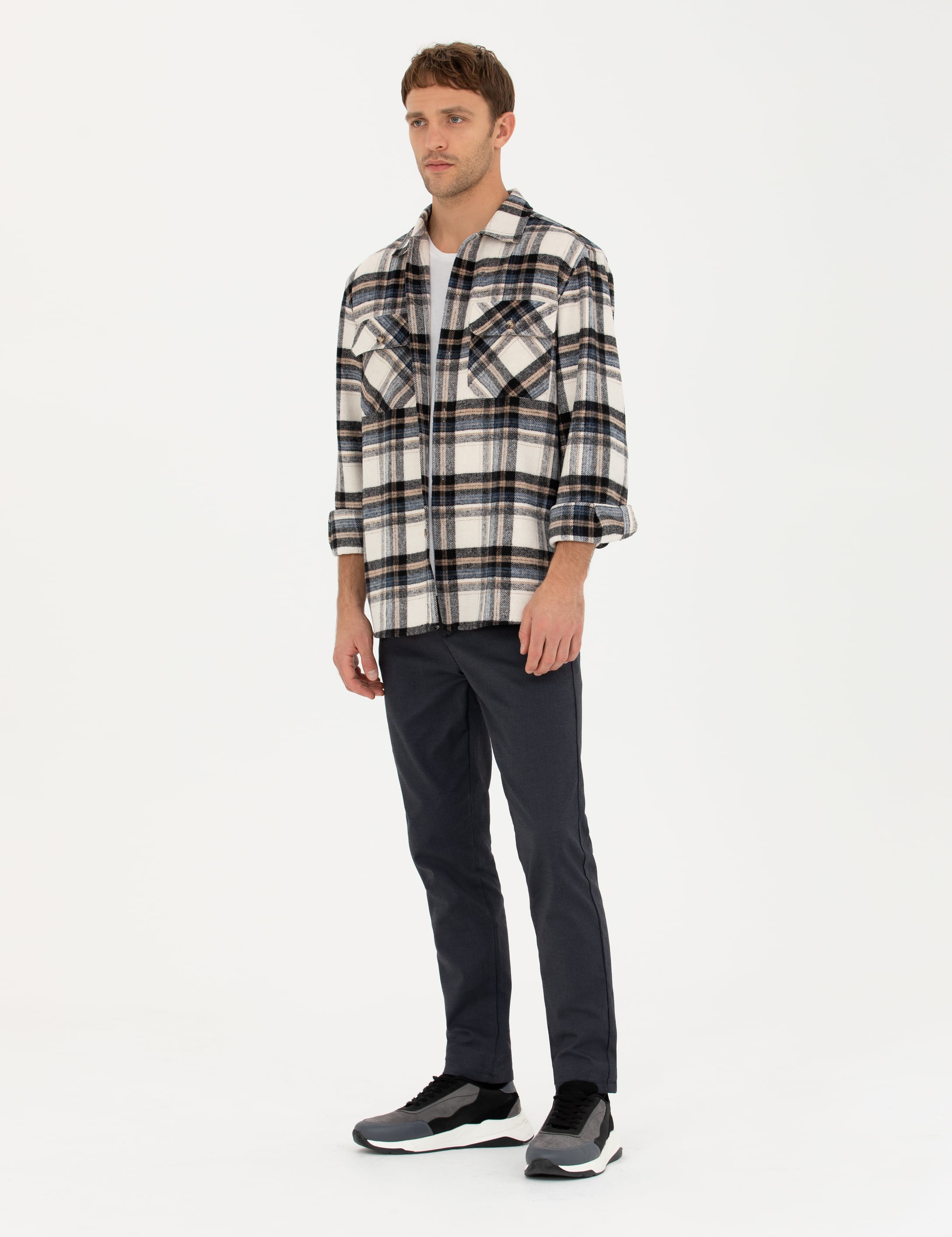 Lacivert Slim Fit Kanvas Pantolon - Image 1