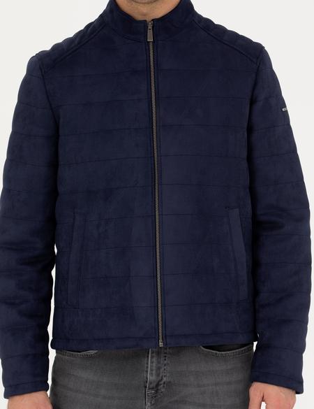 Lacivert Deri Ceket - 50282843001