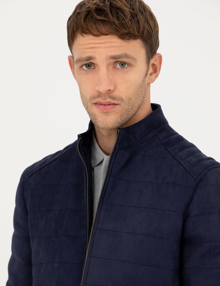 Lacivert Deri Ceket - 50282843001