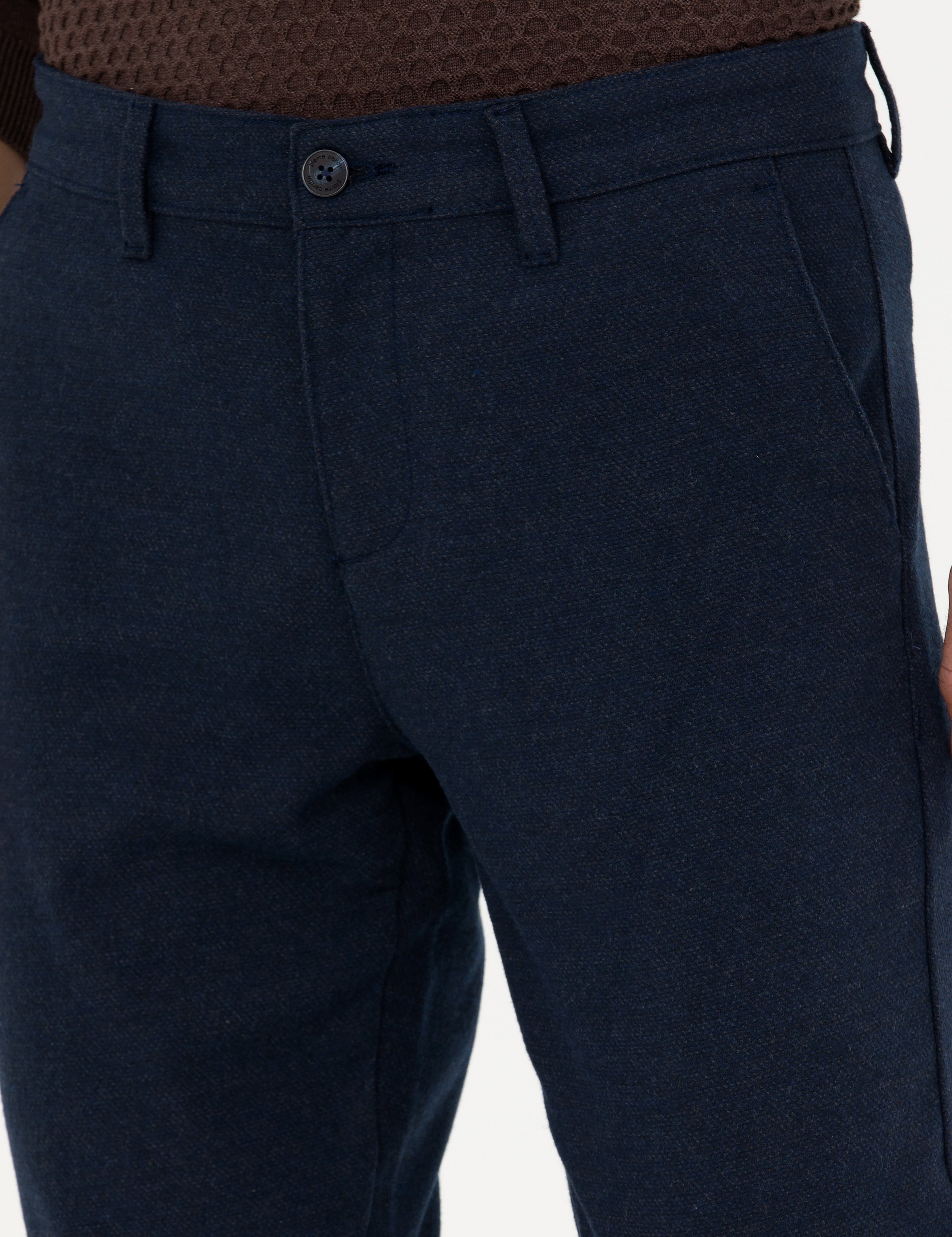 Lacivert Slim Fit Kanvas Pantolon - Image 6