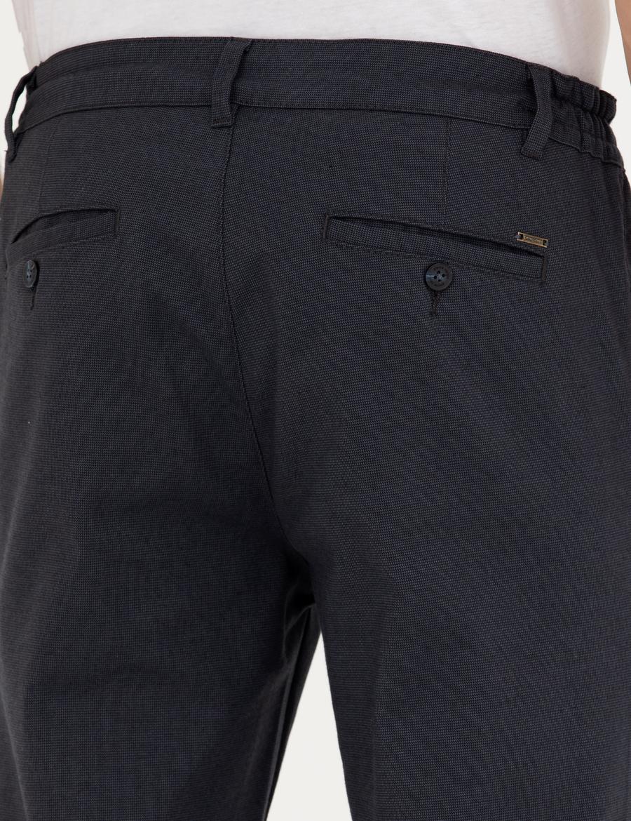 Lacivert Slim Fit Kanvas Pantolon