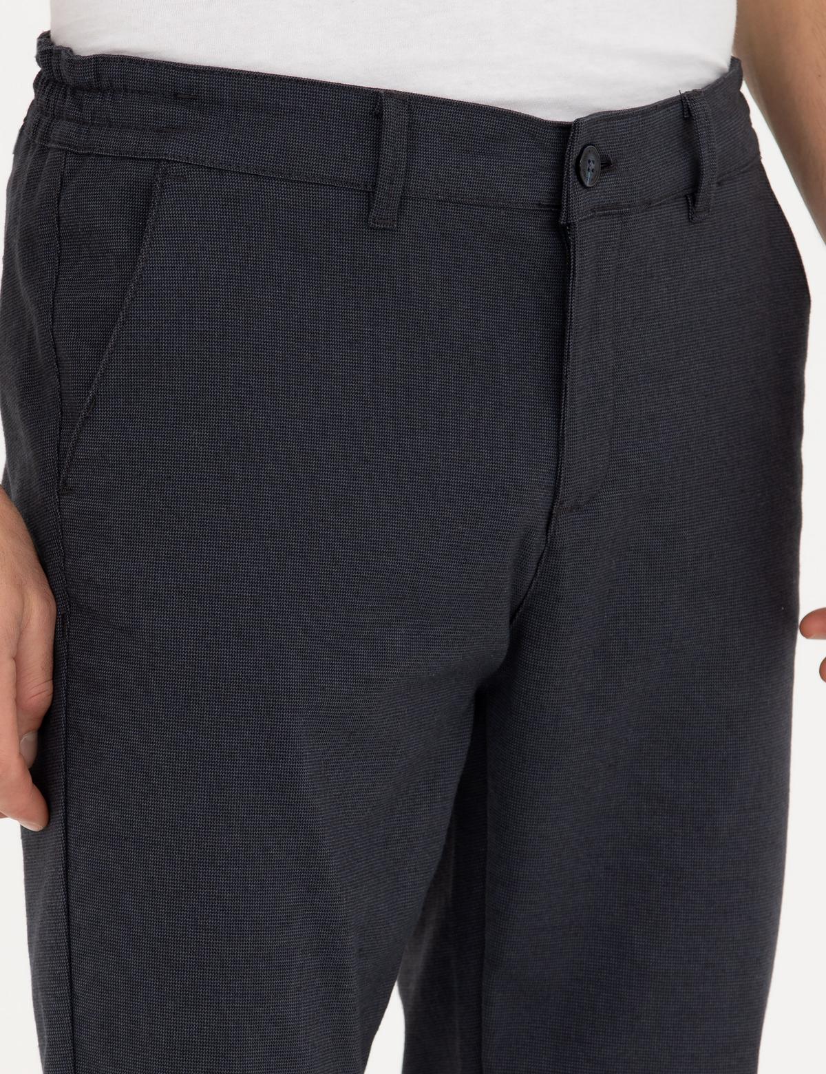 Lacivert Slim Fit Kanvas Pantolon - 50276718023