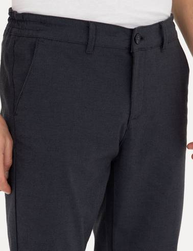 Lacivert Slim Fit Kanvas Pantolon