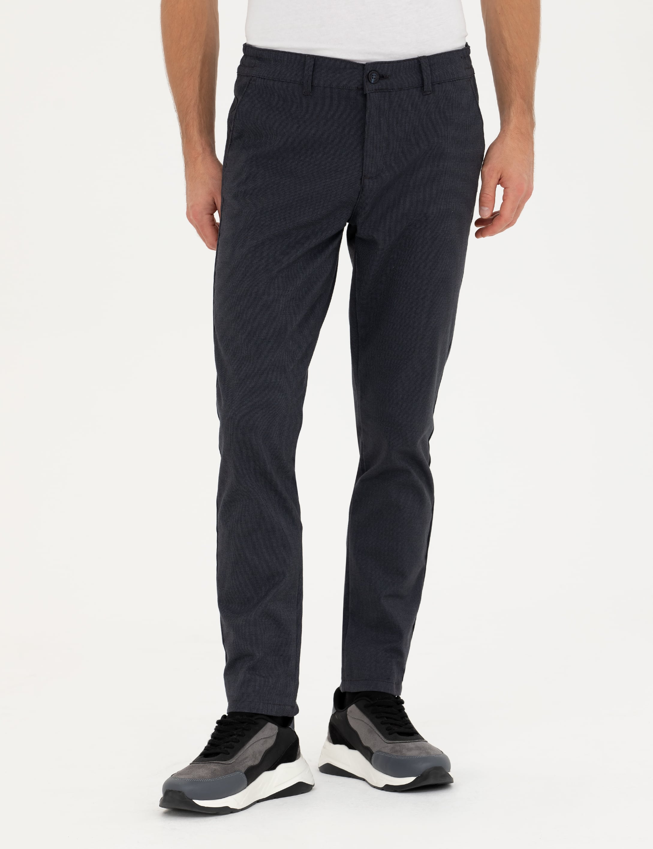 Lacivert Slim Fit Kanvas Pantolon - Image 2