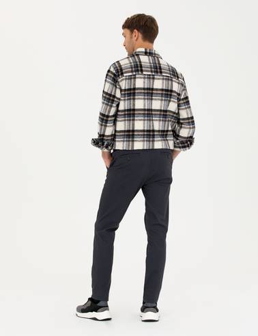 Lacivert Slim Fit Kanvas Pantolon