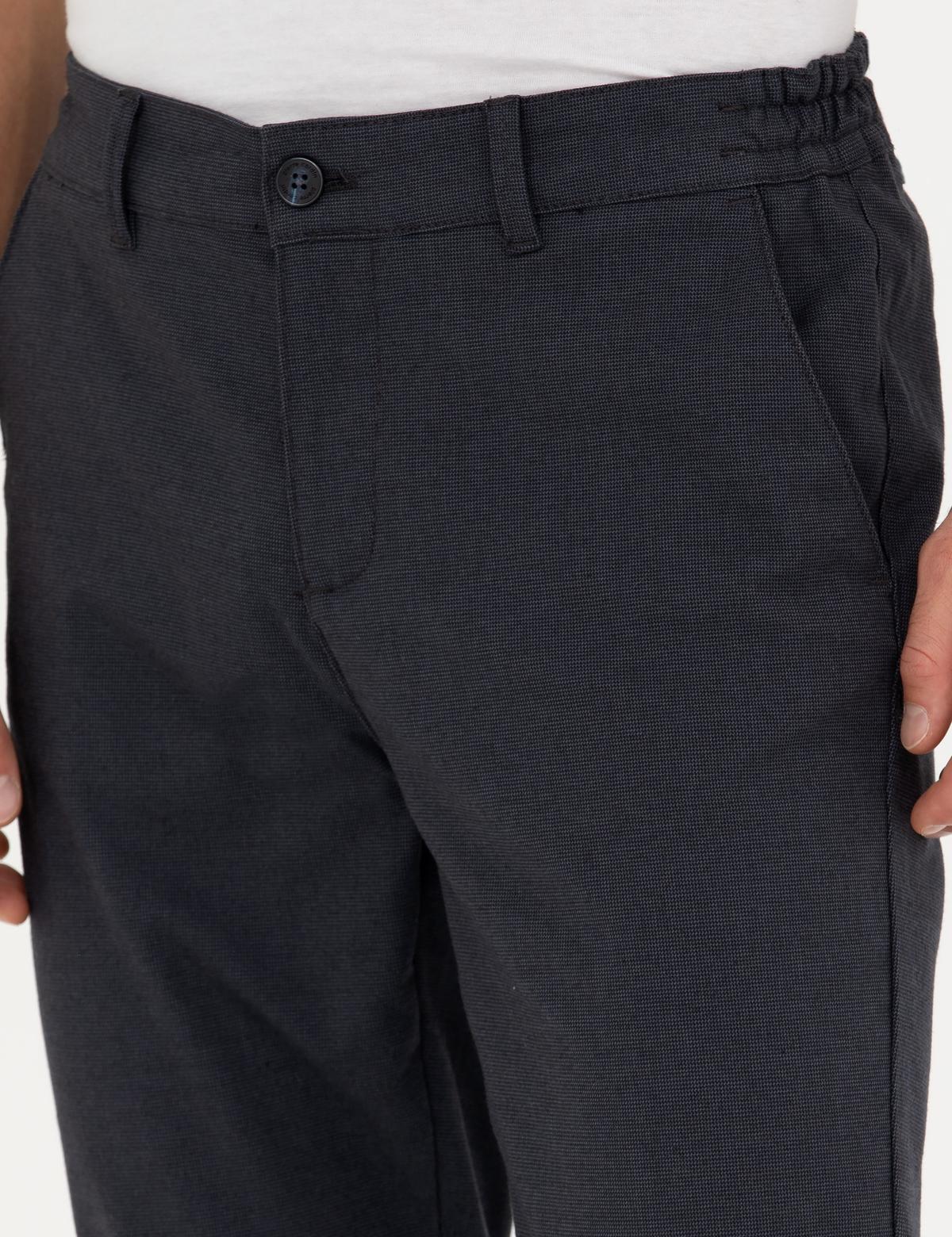 Lacivert Slim Fit Kanvas Pantolon - 50276718023