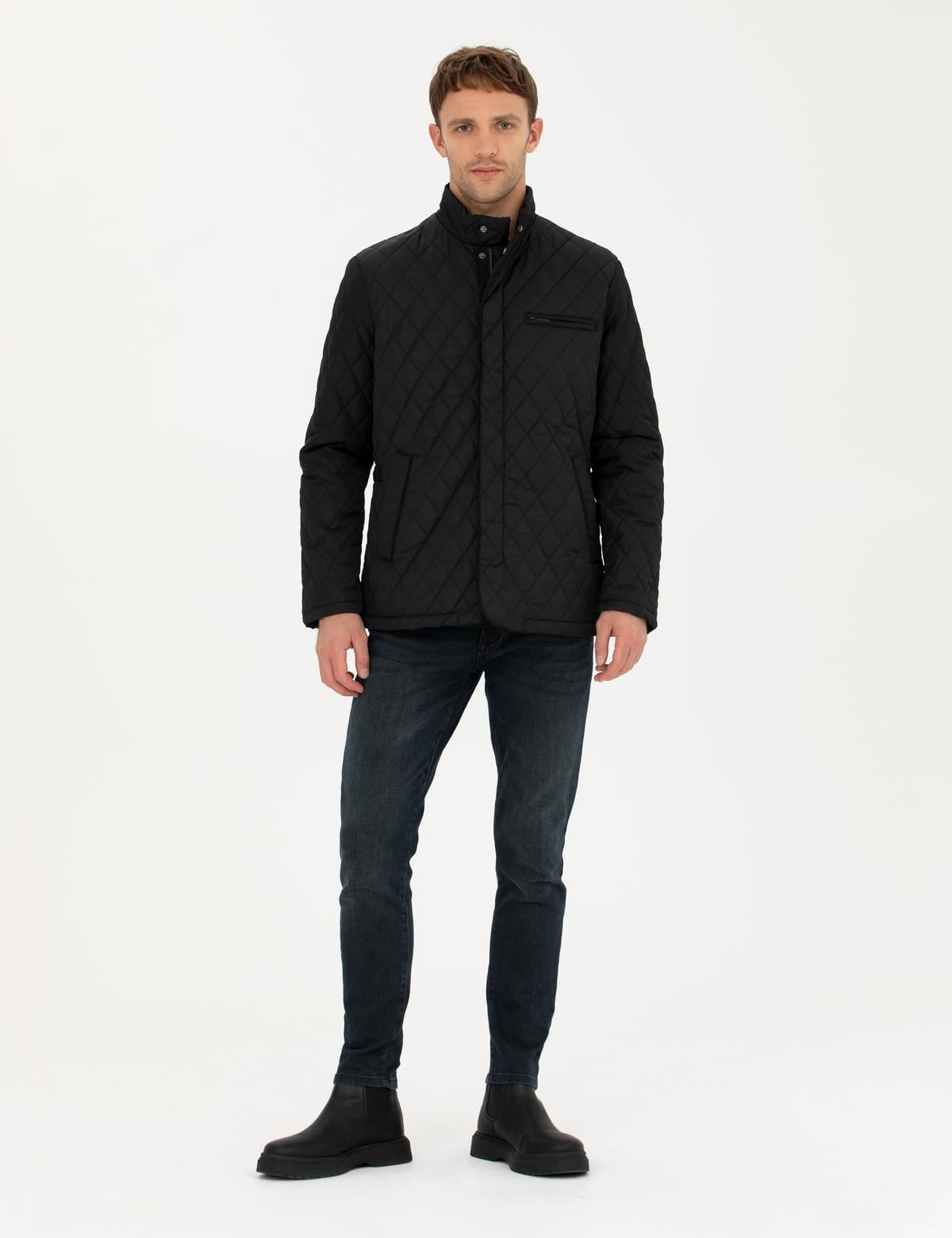 Siyah Kapitone Mont - 50276363003