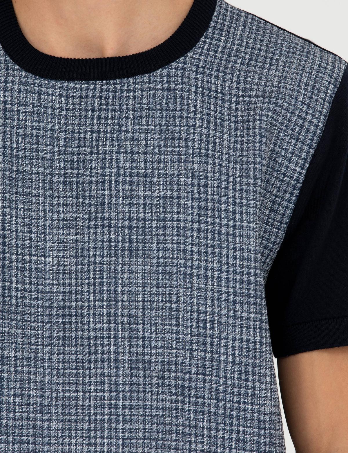 Lacivert Slim Fit Bisiklet Yaka Triko Tişört - 50280026011