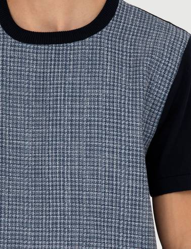 Lacivert Slim Fit Bisiklet Yaka Triko Tişört