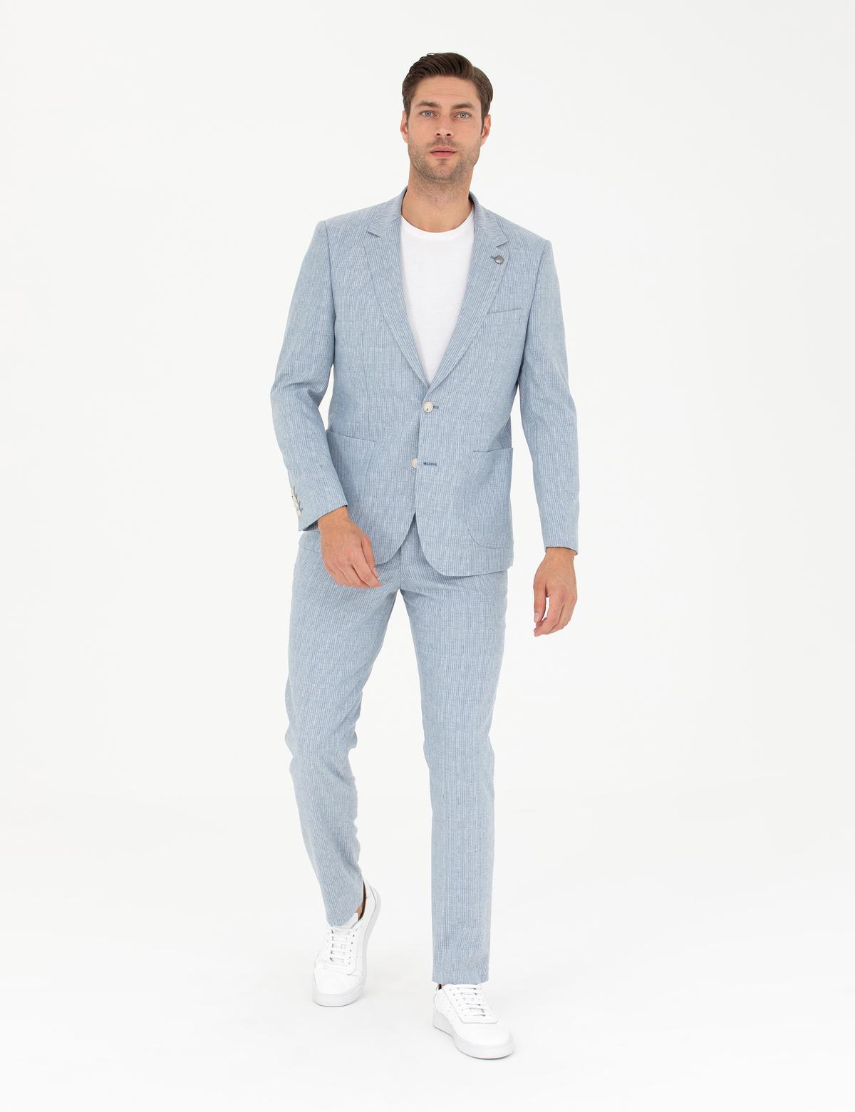 Açık Mavi Slim Fit Takım Elbise - 50264994089