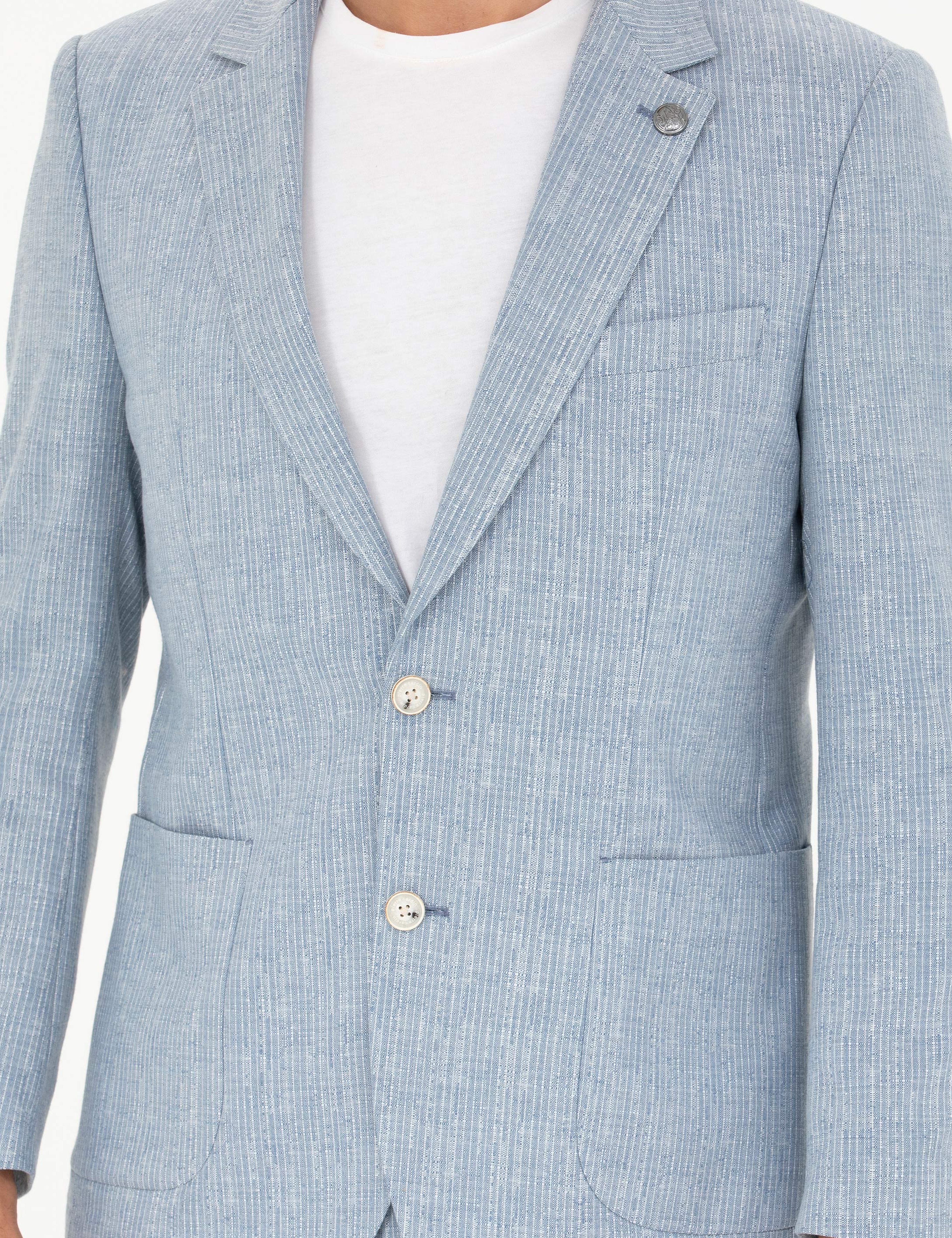 Açık Mavi Slim Fit Takım Elbise