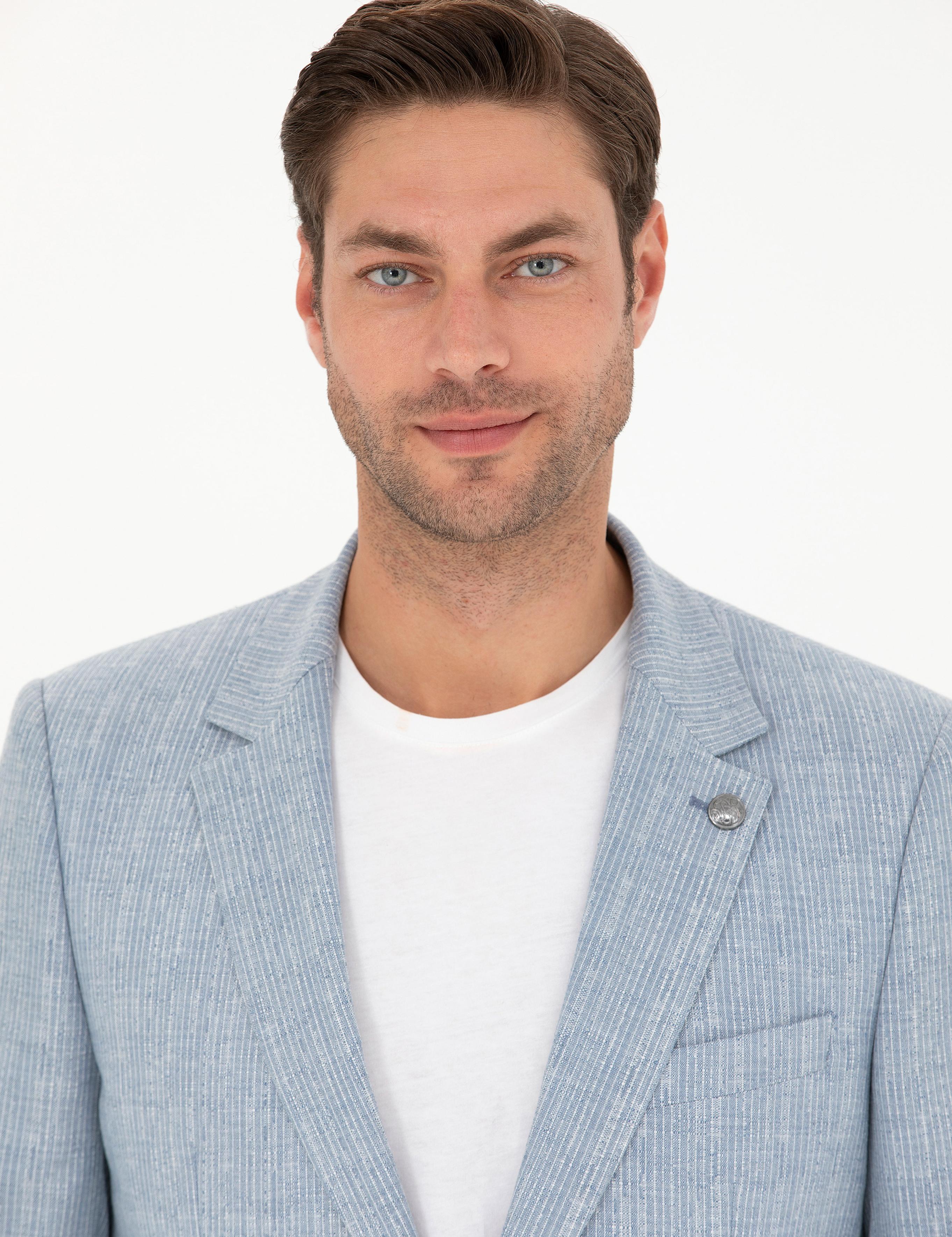 Açık Mavi Slim Fit Takım Elbise