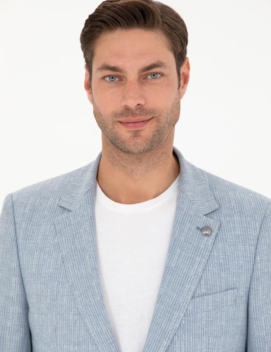 Açık Mavi Slim Fit Takım Elbise