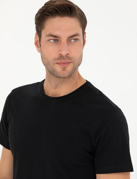 Siyah Slim Fit Basic Tişört - 50289335069