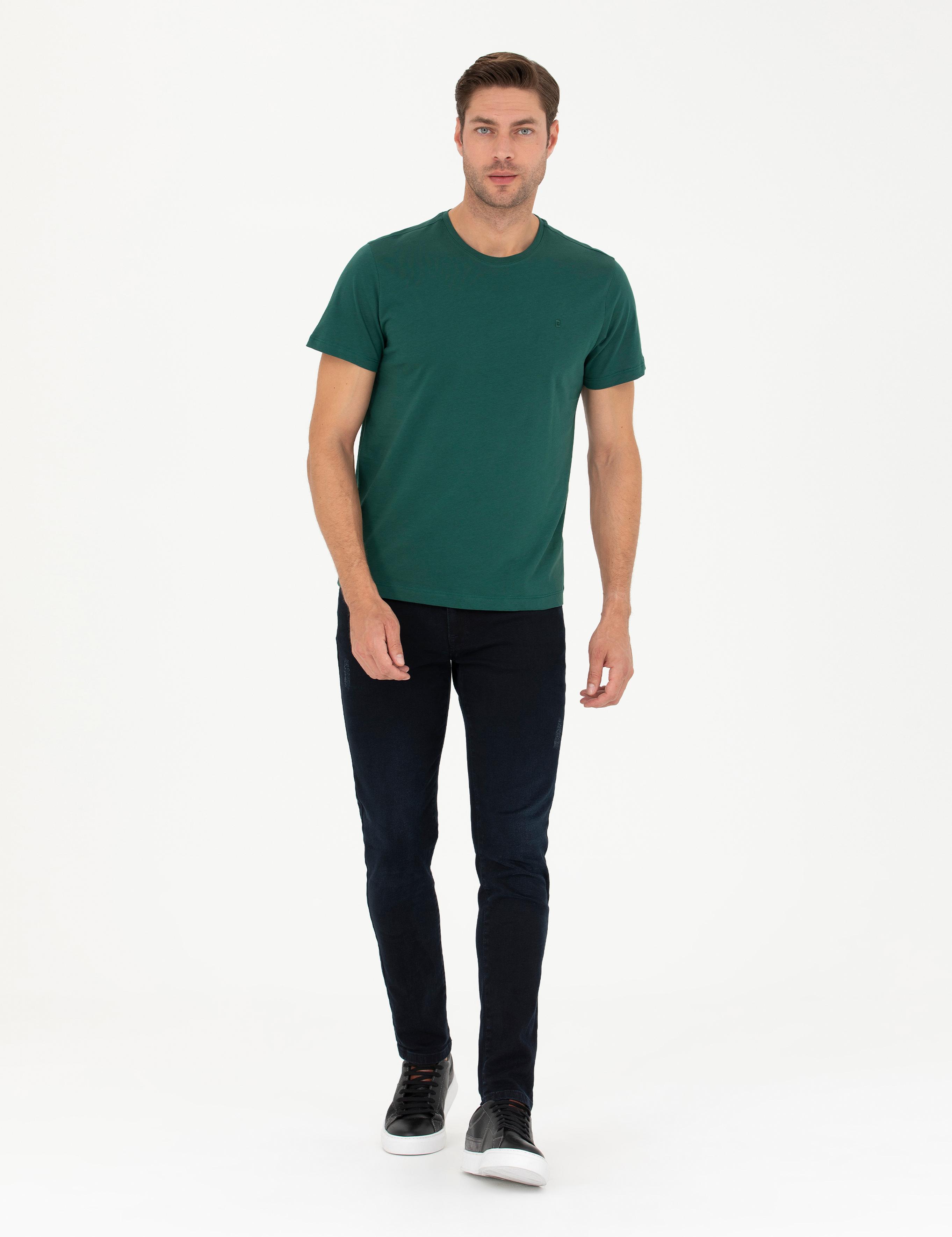 Koyu Yeşil Slim Fit Basic Tişört
